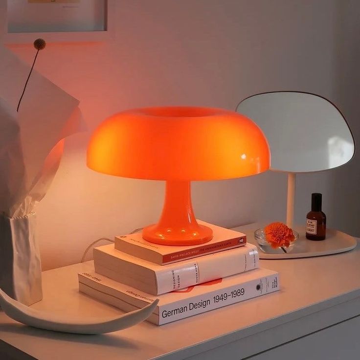 Orange mushroom lamp